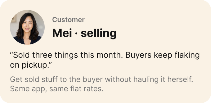 Persona: Mei, 31, seller in Mount Pleasant