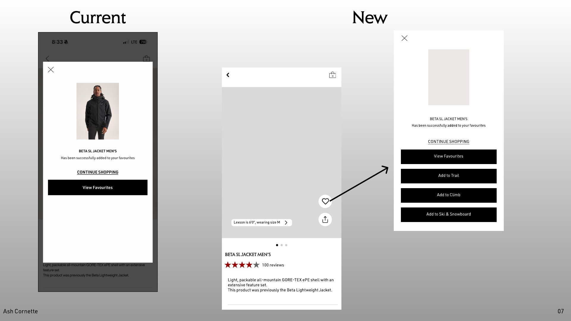 Deck: before and after modal